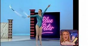 Gabby Logan- Blue Peter 1989- gymnastics routine