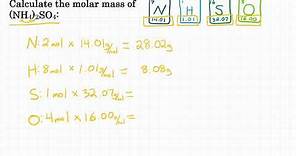Calculate the Molar Mass of (NH4)2SO4, Ammonium Sulfate - Molar Mass Practice