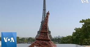 Chocolate Eiffel Tower Melting During Record Paris Heat Wave