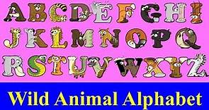 Wild Animals A-Z for kids / Alphabetimals ABC / Alphabet Animal A-Z / ABC animal flashcards