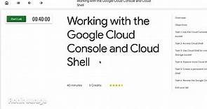 working with the Google cloud console and cloud Shell