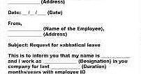 Sabbatical Leave Application for Child Care - Sabbatical Leave Request Letter Sample