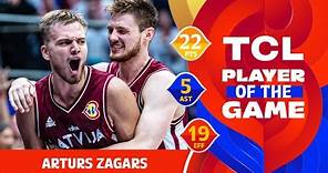 Arturs Zagars (22 PTS) | TCL Player Of The Game | FRA vs LAT | FIBA Basketball World Cup 2023