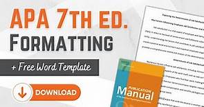 APA 7th Edition Tutorial ✨ How To Format Your Student Paper + FREE APA 7 Template