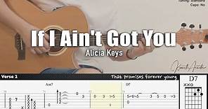 If I Ain't Got You - Alicia Keys | Fingerstyle Guitar | TAB + Chords + Lyrics