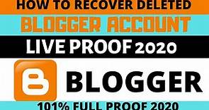 How to recover deleted blogger account - Recover blogger account