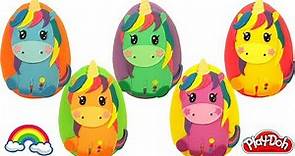Aprende los Colores con 5 Huevos Sorpresa de Unicornios en Español de Plastilina Play Doh