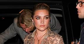 Florence Pugh Stunned in a Completely Sheer Nude Valentino Crop Top and Skirt