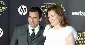 Geena Davis and Reza Jarrahy attend the 2015 Star Wars premiere