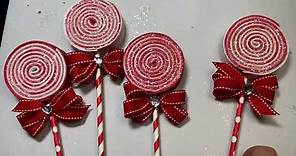 Peppermint Lollipops Ornaments Decorations Share & Tutorial | Saturday Morning Makes | easy & cheap