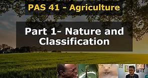 PAS 41 Agriculture Part 1 Nature & Classification