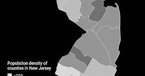 Population density of counties in New Jersey | Jeramie