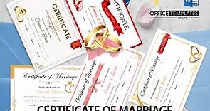 5  Free Editable Marriage Certificate Templates for MS Word