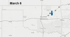 Coronavirus spread by county in Oklahoma