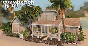cozy beach house 🐚 | the sims 4 speed build | + cc links