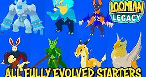 I Got All *FULLY EVOLVED* Starters in Loomian Legacy (Roblox) - Level 34 Moves, Stats & Looks