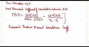 Karl Pearson's Correlation Coefficient - Basic Concept