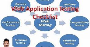 Web Application Testing Checklist|Web Testing Tutorial|G C Reddy|
