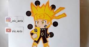 Dibujo a Naruto modo sabio de los 6 caminos CHIBI / Drawing Naruto - Vic Arts