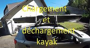 Chargement et déchargement d'un kayak sur une voiture