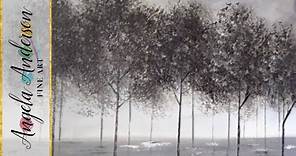 Black and White Trees Part 1 | Beginner Acrylic Painting | Easy Landscape in Grayscale