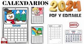 Calendario 2024 para imprimir gratis: PDF Y EDITABLE