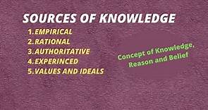 Sources of Knowledge in Philosophy l Reason l Belief l Philosophy l B.Ed l M.Ed l