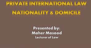 Private International Law - Lecture 1: Introduction to Private Intl. law