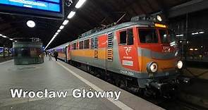 Wroclaw Main railway station. Polish trains PKP Intercity, Polregio, Lower Silesian Railways