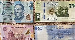 Así son los Billetes en Mexico de todas las denominaciones