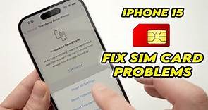 Fix Sim Card Problems on iPhone 15/ Pro / Plus