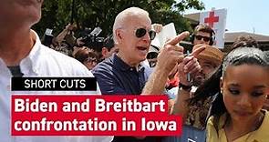Heated exchange between Biden and Breitbart News in Iowa