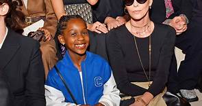 Charlize Theron with daughter August at Christian Dior show