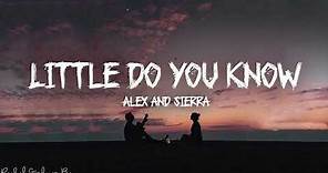 Little Do You Know || Alex & Sierra (Lyrics)