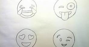 Aprender a dibujar emojis paso a paso a lápiz - Fácil - Emoticones para colorear