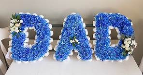 Funeral Flower Wording - How to create a blue "Dad" Sympathy Arrangement