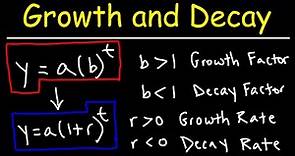 Growth Factor, Decay Factor, Growth Rate, and Rate of Decay - Precalculus