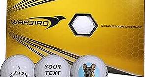 Personalized Callaway Warbird Golf Balls Plus 20 Free White & Red Wooden Golf Tees- Custom Golf Balls - Logo Golf Balls-