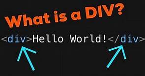 What is a DIV? | HTML Basics #1