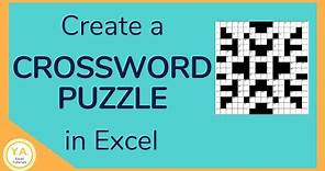 How to Create a Crossword Puzzle in Excel - Tutorial