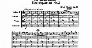 Ernst Krenek - String Quartet No. 3, Op. 20