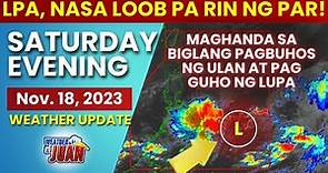 Weather Update Today Nov. 18, 2023 | Weather News | Pagasa Weather Forecast Tomorrow