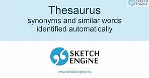 Thesaurus - synonyms and similar words identified automatically