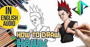 [DRAWPEDIA] HOW TO DRAW HAWK FROM COBRA KAI - STEP BY STEP DRAWING TUTORIAL