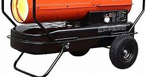 HF215K Portable Home, Jobsite, Construction Site Forced Air Kerosene/Diesel Salamander Torpedo Space Heater with Thermostat Temperature Control, 215,000 BTU, orange