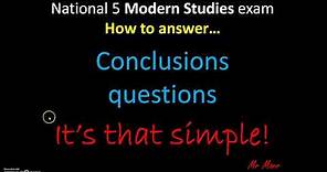 Mr Marr - National 5 Modern Studies: Conclusions questions