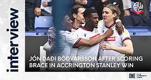 JON DADI BODVARSSON | Forward after scoring brace in Accrington Stanley home win