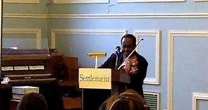 John Blake, Jr., jazz violin, performs an impromptu piece at Settlement Music School