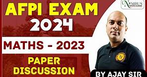 AFPI 2024 Exam II 2023 PAPER DISCUSSION
