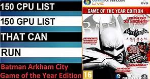 Can Your PC Run Batman Arkham City System Minimum System Requirement Explain